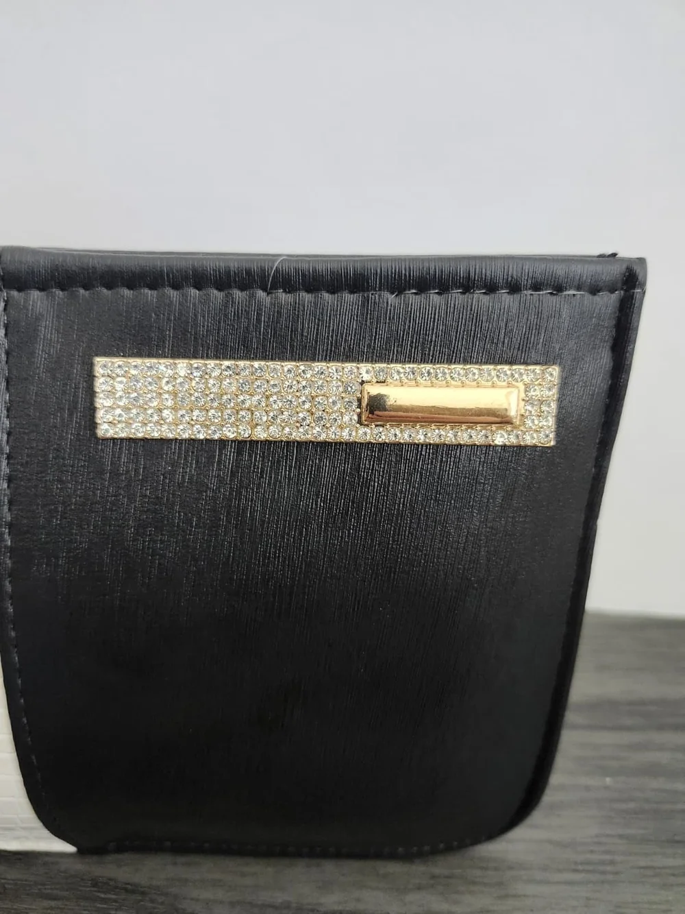Two-Tone Black and White Women's Clutch with Gold Accent